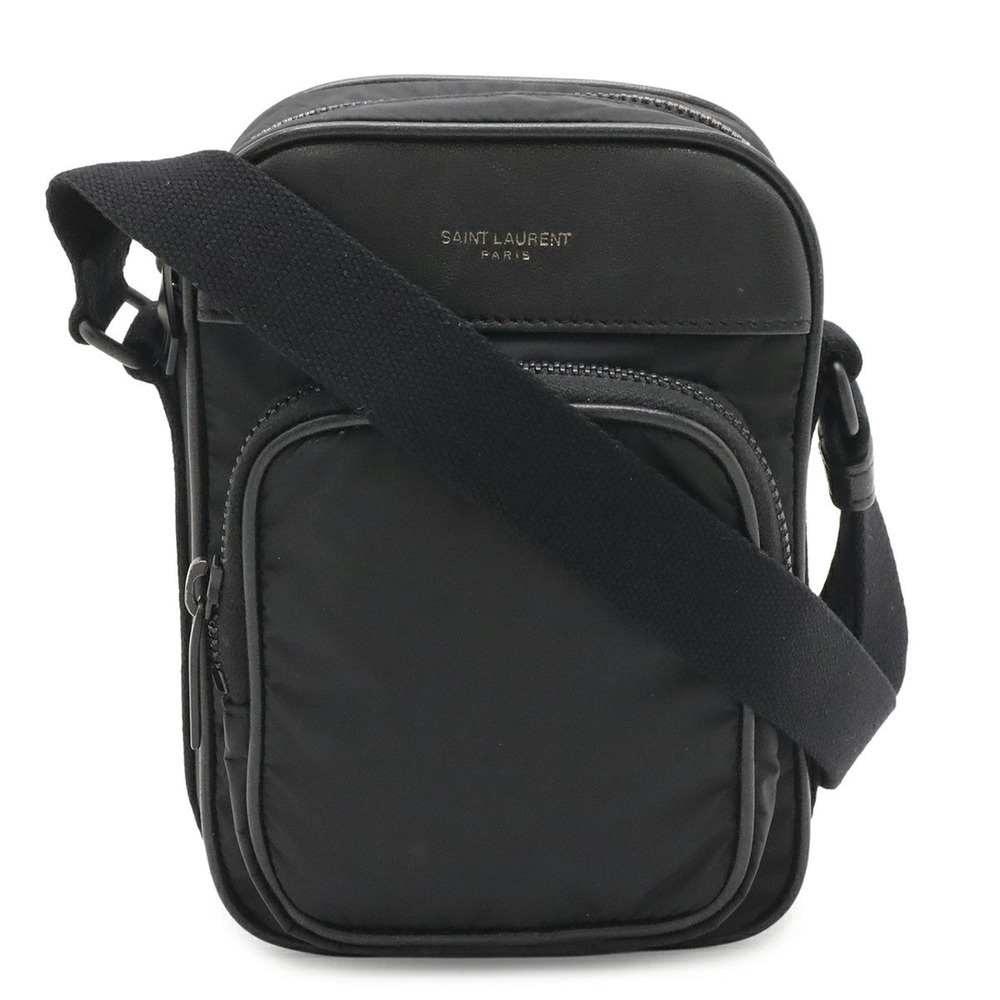 SAINT LAURENT PARIS YSL City Camera Bag Shoulder Leather Black